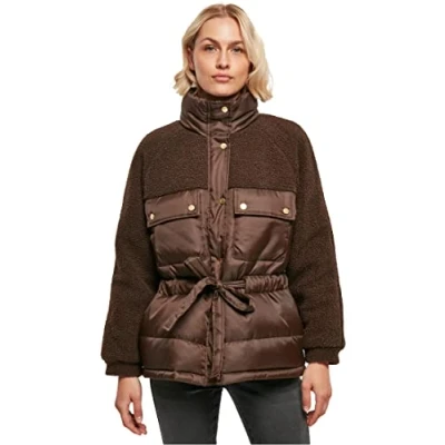 Abbildung von Urban Classics Sherpa MIX Winterjacke, Damen, Größe: XXL, Brown