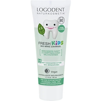 Abbildung von LOGODENT Naturkosmetik FRESH KIDS Bio Minz Zahngel, Für gesunde und starke Milch Kinderzähne, Frei von synthetischen Fluoridzusätzen, Vegan, 1 x 50ml