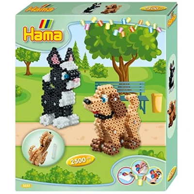 Abbildung von Hama 3D Perlenset Hund Katze Geschenkbox 2500 Teile