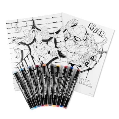 Abbildung von Disney Spiderman Kinder Malen nach Zahlen mit Stiftmarkern, Kunst und Handwerk, 2 Stück
