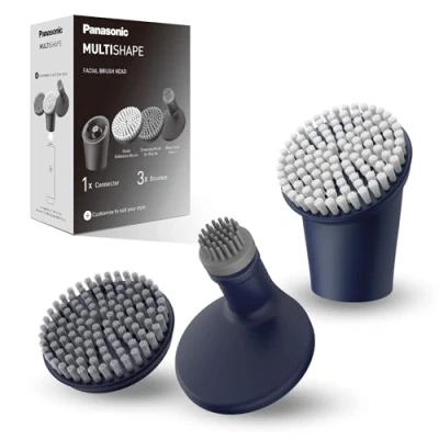 Abbildung von Panasonic ER CFB1 A503 MULTISHAPE Gesichtsbürsten Aufsatzset, Gesichtspeelingbürste, Bartreinigungsbürste, Tiefenreinigungsbürste, Schwarz