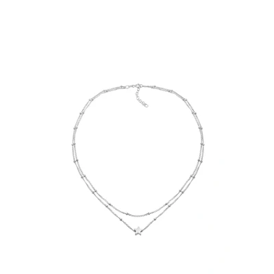 Abbildung von Elli Choker Layer LOOK STAR Halskette, Damen, Größe: 36, Silber