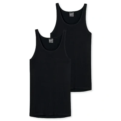 Abbildung von Schiesser Herren 2 Pack Unterhemd ohne Arm Original Feinripp Unterwäsche, schwarz_005121, 7/ XL (2er Pack)