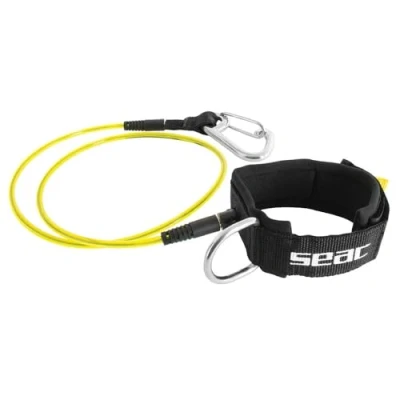 Abbildung von SEAC Lanyard Sicherheitskabel mit Karabiner für Freitaucher, Schwarz, Standard