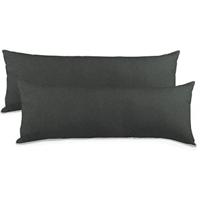 Abbildung von aqua textil Classic Line Kissenbezug 2er Set 40 x 200 cm anthrazit grau Baumwolle Seitenschläferkissen Bezug Kissenhülle, Kopfkissenüberzug, Pillowcase, Bettkissen, Kopfkissenbezug, Reißverschluss