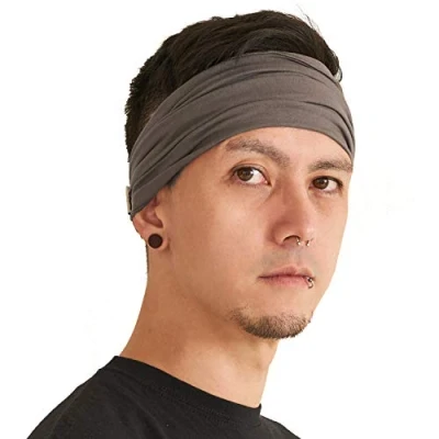 Abbildung von CHARM Stirnband Herren Bandana Damen Kopftuch Hair Band Men Headband Piraten Haarband Männer Sport Anthrazit L
