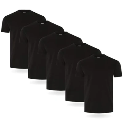 Abbildung von FM London Herren T Shirt (3/5er Pack) Hochwertige Shirts mit leicht tailliertem Design Superweiches aus 100% Baumwolle Stretch für jeden Anlass geeignet