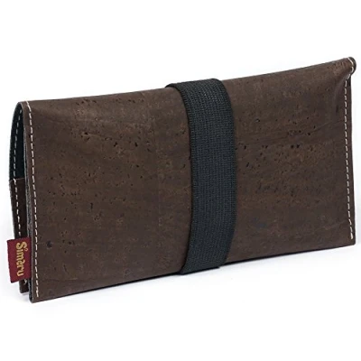 Abbildung von Simaru Tabaktasche Drehertasche aus stabilem Kork, ideal für deinen Drehtabak/Tabak, Tabakbeutel BZW. Tasche in vielen Farben erhältlich, Tabaketui Herren und Damen (braun)
