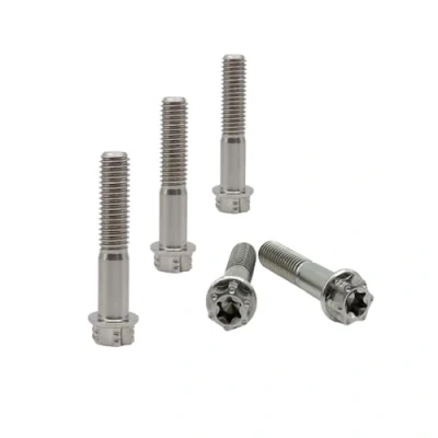 Abbildung von RISON Titanium Titanschrauben M8x1.25x50mm, 5 Stück Flanschschraube Torx Kopf Flansch Schrauben Sechskantschrauben Gewindeschrauben GR5 Titanbolzen Befestigungen für Motorräder Fahrrad Auto