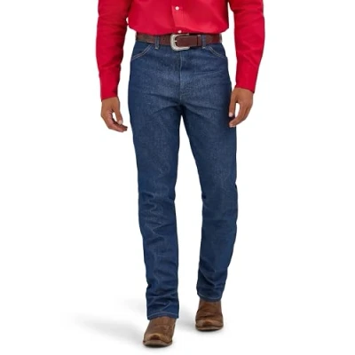 Abbildung von Wrangler Herren Cowboy Cut Slim Fit Jeans, Vorgewaschenes Indigo, 35W / 32L