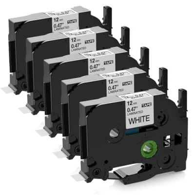 Abbildung von 5x Upwinning Kompatibel mit Brother Beschriftungsgerät P touch Bänder 12mm für H110 PT H107B H105 H100LB D210 H101TB H100, Tze 231s TZe231 Schriftband 12mm, Beschriftungsband