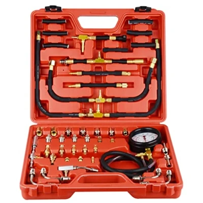 Abbildung von DAYUAN Benzindrucktester Set, Einspritzanlage Benzindruckprüfer TU 443 Kompression Kraftstoffeinspritzdruckprüfgerät Kfz Werkzeugsatz Mit Adapter Und 0 140PSI / 10Bar Manometer