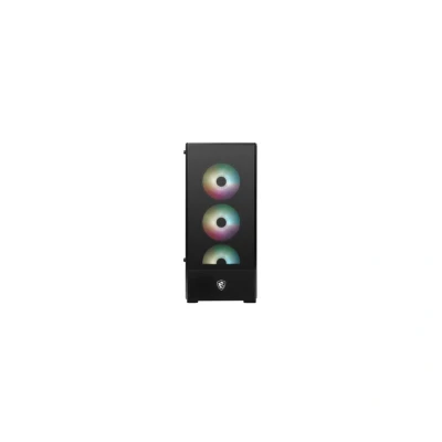 Abbildung von MSI MAG FORGE 112R Mid Tower PC Gehäuse gehärtetes Glas, unterstützt ATX, Micro ATX &amp; Mini ITX, Mesh Front, 4x 120mm ARGB Lüfter mit Hub Controller, Magnetischer Staubfilter, USB 3.2 Gen 1 Typ A