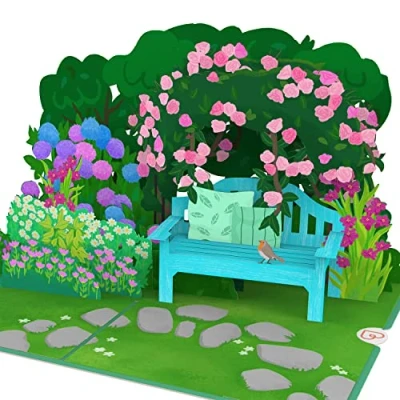 Abbildung von papercrush® Pop Up Karte Garten mit Blumen 3D Geburtstagskarte für Gärtner und Gartenliebhaber (Frauen &amp; Männer), Gutschein Gartenarbeit, Geldgeschenk Gartenmöbel, Gärtnerei Hochzeit