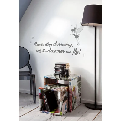 Abbildung von Komar Disney Deco Sticker NEVER STOP DREAMING 50 x 70 cm Wandtattoo, Wandsticker, Wandaufkleber, Wandbild, Thinker Bell, Elf, Fee, Dream, Zitat, Kinderzimmer 14001h