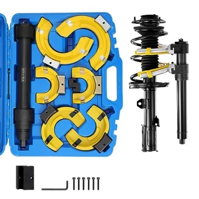 Abbildung von VEVOR Federspanner Satz Fahrwerksfeder Kompatibel mit 22 mmStecknuss Universal 4500kg Tragfähigkeit KFZ Auto Profi Feder Spanner Stoßdämpfer Werkzeug Federbeine