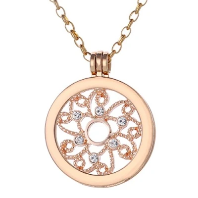 Abbildung von Morella Halskette Damen Gold 70 cm Edelstahl mit Anhänger und Coin 33 mm in Schmuckbeutel Sonnensymbol