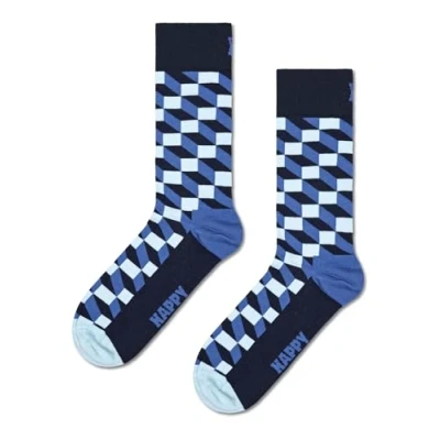 Abbildung von Happy Socks Filled Optic SOCK Unisex Socken, Größe: 36 40, Blue