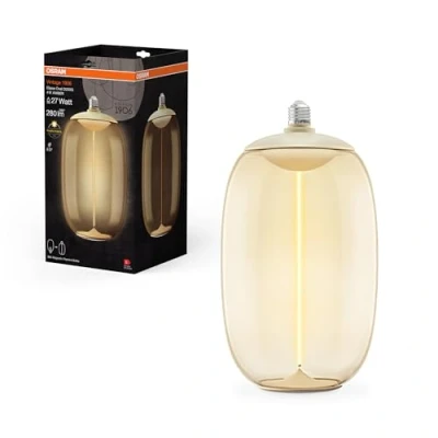 Abbildung von Osram Vintage 1906® Big Elipse Oval, dekorative LED Lampe mit bernstein farbenem Glas, ultraschlankem und magnetischem Filament, E27 Sockel, 4 Watt, warmweiß (2700K), geringer Energieverbrauch