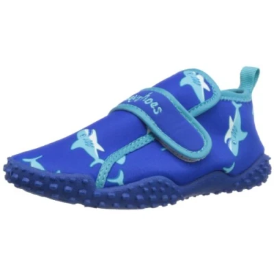 Abbildung von Playshoes Unisex Kinder Aquaschuhe Aqua Schuhe Haie, Blau 18/19 EU