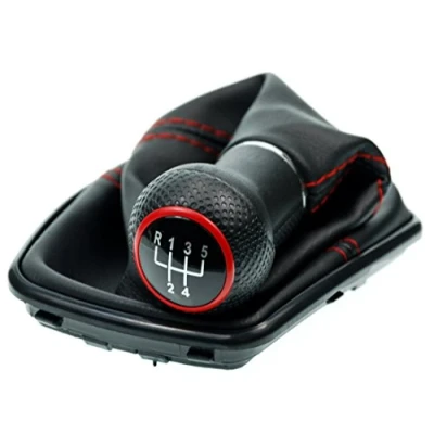 Abbildung von L &amp; P Car Design L&amp;P A251 4 Schaltsack Schaltmanschette Schwarz Naht Rot Schaltknauf 5 Gang 23mm kompatibel mit VW Golf IV Rahmen Knauf Plug Play Ersatzteil für 1J0711113
