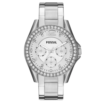 Abbildung von Fossil Riley Uhr silvercoloured, Damen, Größe: One Size, Silver coloured