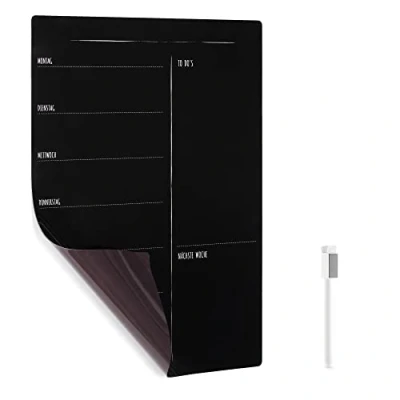 Abbildung von Navaris Magnettafel Wochenplaner Magnet für Kühlschrank 40 x 30 cm Wochenplan Kalender abwischbare Tafel Kinder und Familie Deutsch