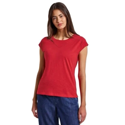 Abbildung von Street One Damen 3226375 Shirt mit Dekotape, Glory Red, 38