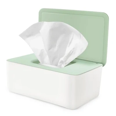 Abbildung von Feuchttücherbox, Feuchtuchspender für Babys, Nachfüllbare Feuchtes Box Toilettenpapier mit Deckel, Aufbewahrungsbox Feuchttücher Spender Zuhause und Büro, Grün