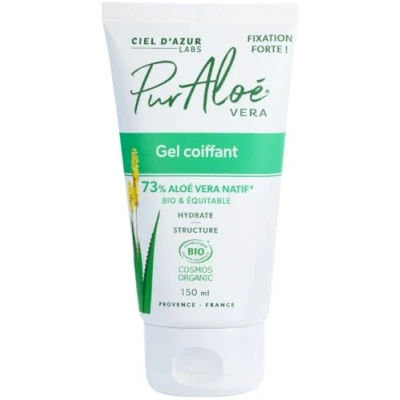 Abbildung von Ciel d&#039;Azur Labs Frisiergel 73% Aloe Vera Bio &amp; fair starke Fixierung, spendet Feuchtigkeit und Struktur zertifiziert von Kosmos Organic 99% natürlicher Herkunft Tube 150 ml