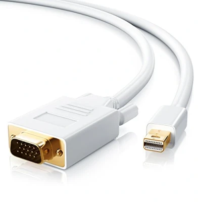 Abbildung von CSL Mini DisplayPort miniDP auf VGA Kabel 5m Full HD 1080p kompatibel mit Thunderbolt 1 und 2 Ports Apple Lenovo Surface