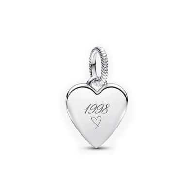 Abbildung von PANDORA Moments Gravierbarer Herz Charm Anhänger aus Sterling Silber, Kompatibel Armbändern, 398914C00