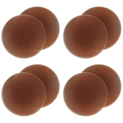 Abbildung von Gmumu® Ultra Dünne Damen Nippel Covers Wiederverwendbar und Selbstklebende Abdeckungen aus Silikon Aufkleber Nippelabdeckungen Rund, 8cm (Beige, 4) (Cola,