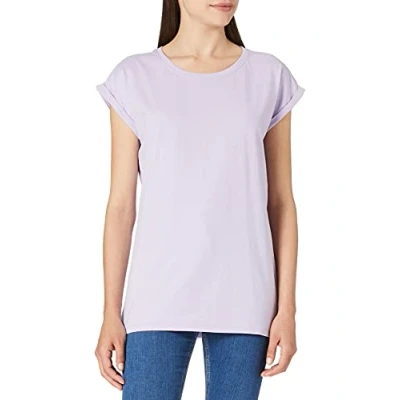 Abbildung von Build Your Brand Damen T Shirt Ladies Extended Shoulder Tee, lang geschnittenes für Frauen, Baumwolle, Lilac, S