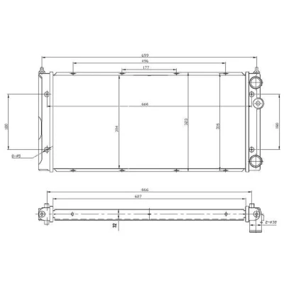 Abbildung von NRF 53960 Kühler, Motorkühlung Aluminium 627 304 32 Kühlrippen gelötet VOLKSWAGEN: Passat B3/B4 Saloon