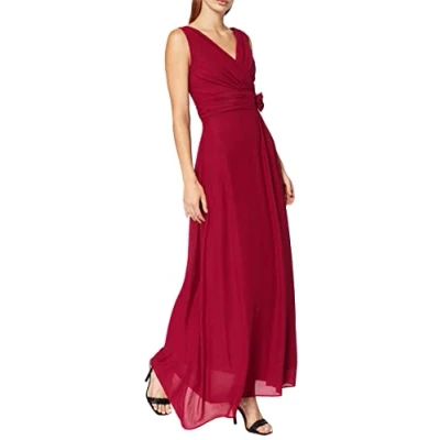 Abbildung von Swing Damen Maxi Kleid mit Zierblume, Gr. 40, Rot (braunrot 620)