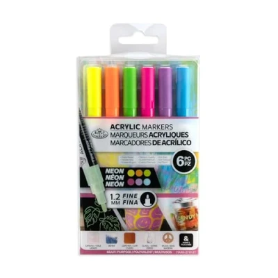 Abbildung von Royal &amp; Langnickel Acryl Marker, 1,2 mm, Neonfarben, 6 Stück
