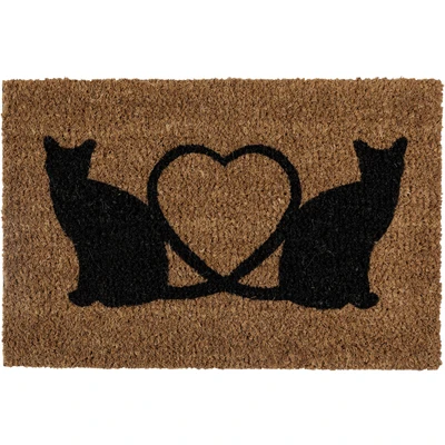 Abbildung von andiamo Fußmatte Kokos bedruckt ideal als Outdoor Schmutzfangmatte oder Kokosmatte außen pflegeleicht mit rutschhemmender Rückseite 40 x 60 cm Katzen