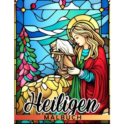 Abbildung von Heiligen Malbuch: 50 Ausmalbilder mit religiösen Motiven, perfekt für Scherzgeschenke, Wichtelgeschenke, Stressabbau und Weihnachtsgeschenke.