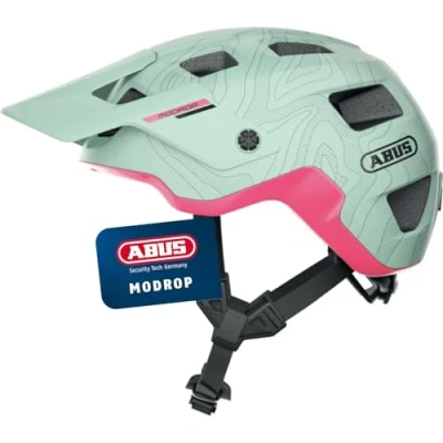 Abbildung von ABUS MTB Helm MoDrop robuster Fahrradhelm mit guter Belüftung für Mountainbiker individuelle Passform Damen und Herren Mintgrün Matt, L