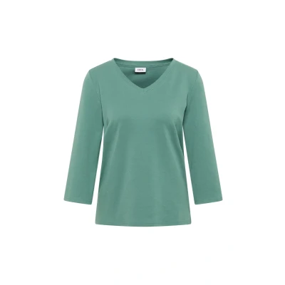 Abbildung von Cecil Vneck Langarmshirt, Damen, Größe: XL, Grün