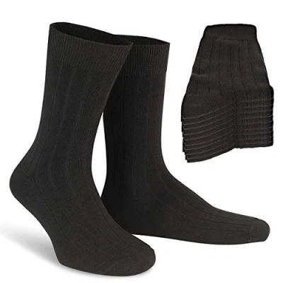 Abbildung von ALL ABOUT SOCKS 10er Pack atmungaktive, hochwertige Socken aus Baumwolle für Herren &amp; Damen Größe 47 50 Farbe: schwarz gerippt