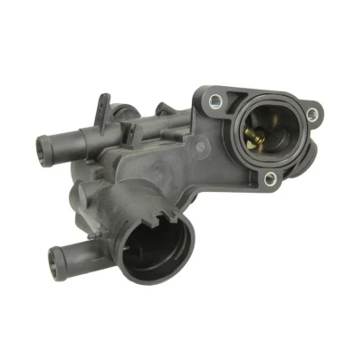 Abbildung von THERMOTEC D2W009TT Thermostatgehäuse mit Dichtung, Temperaturgeber Thermostat, Schrauben, Deckel VOLKSWAGEN: Polo IV Hatchback