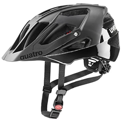 Abbildung von uvex quatro cc sicherer MTB Helm für Damen und Herren individuelle Größenanpassung optimierte Belüftung all black 52 57 cm