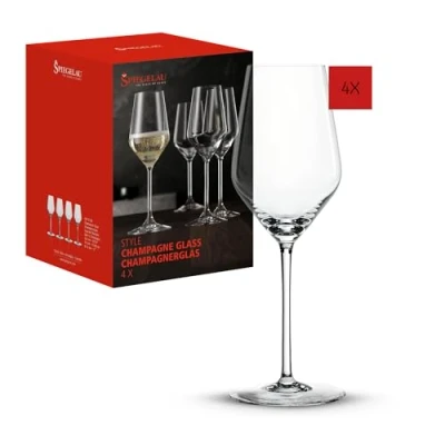 Abbildung von Spiegelau 4 teiliges Champagnerglas Set, Sektgläser, Kristallglas, 310 ml, Style, 4670185