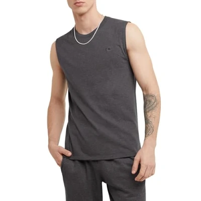Abbildung von Champion Herren Hemd Klassisches Jersey Muscle T shirt, Dunkelgrau, L