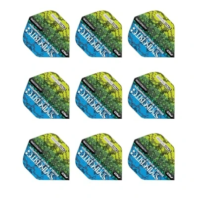 Abbildung von RED DRAGON Hardcore Peter Wright Snakebite Multi Snakeskin Blau Dart Flüges 3 Sätze pro Packung (insgesamt 9 Flüge)