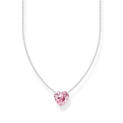 Abbildung von Thomas Sabo Kette mit pinkfarbenem Herz Anhänger 925 Sterlingsilber KE2211 051 9
