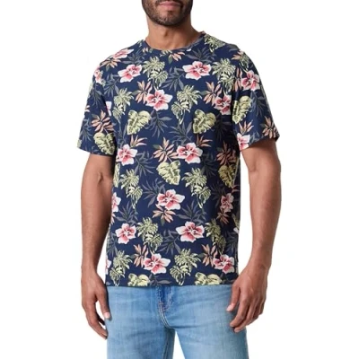 Abbildung von Jack &amp; Jones Jjchill TEE CREW NECK Tshirt print, Herren, Größe: Small, Dark navy
