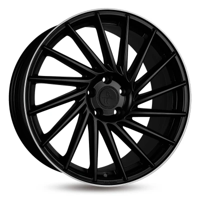 Abbildung von KESKIN 5 loch 19Zoll 112mm Alufelge KT17 Hurricane mattschwarz Horn poliert KT178519511230MBLP Felge
